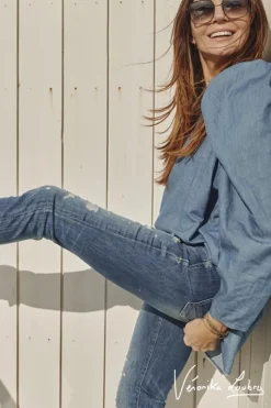 Le Temps des Cerises 300/16 Slim By Veronika Loubry Jeans Bleu N°3-Femme Coupe Slim