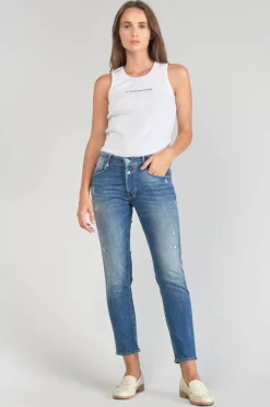 Le Temps des Cerises Anil Pulp Slim Taille Haute 7/8Eme Jeans Destroy Bleu N°3-Femme Coupe Slim