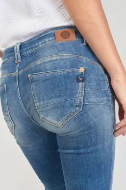 Le Temps des Cerises Anil Pulp Slim Taille Haute 7/8Eme Jeans Destroy Bleu N°3-Femme Coupe Slim