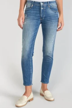 Le Temps des Cerises Anil Pulp Slim Taille Haute 7/8Eme Jeans Destroy Bleu N°3-Femme Coupe Slim