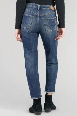 Le Temps des Cerises Bambino 400/17 Mom Taille Haute 7/8Eme Jeans Destroy Bleu N°2-Femme Coupe Mom