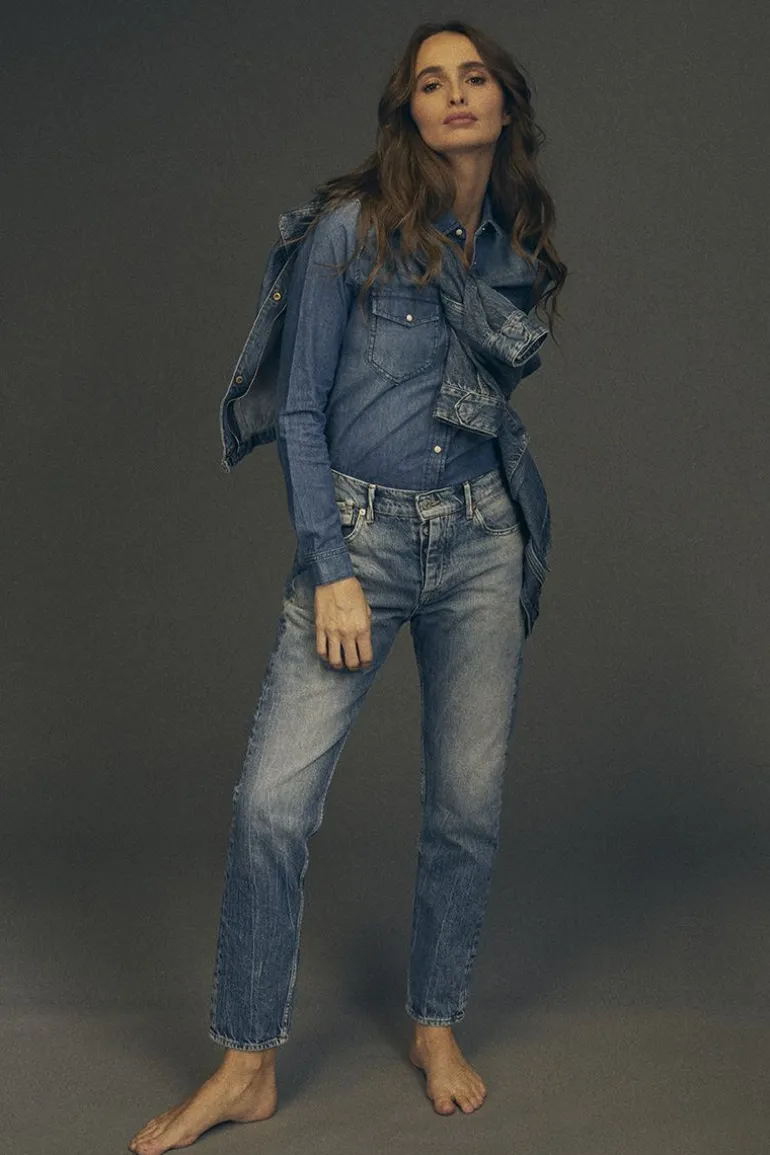 Le Temps des Cerises Basic 400/20 Mom Taille Haute 7/8Eme Jeans Bleu N°4-Femme Coupe Mom