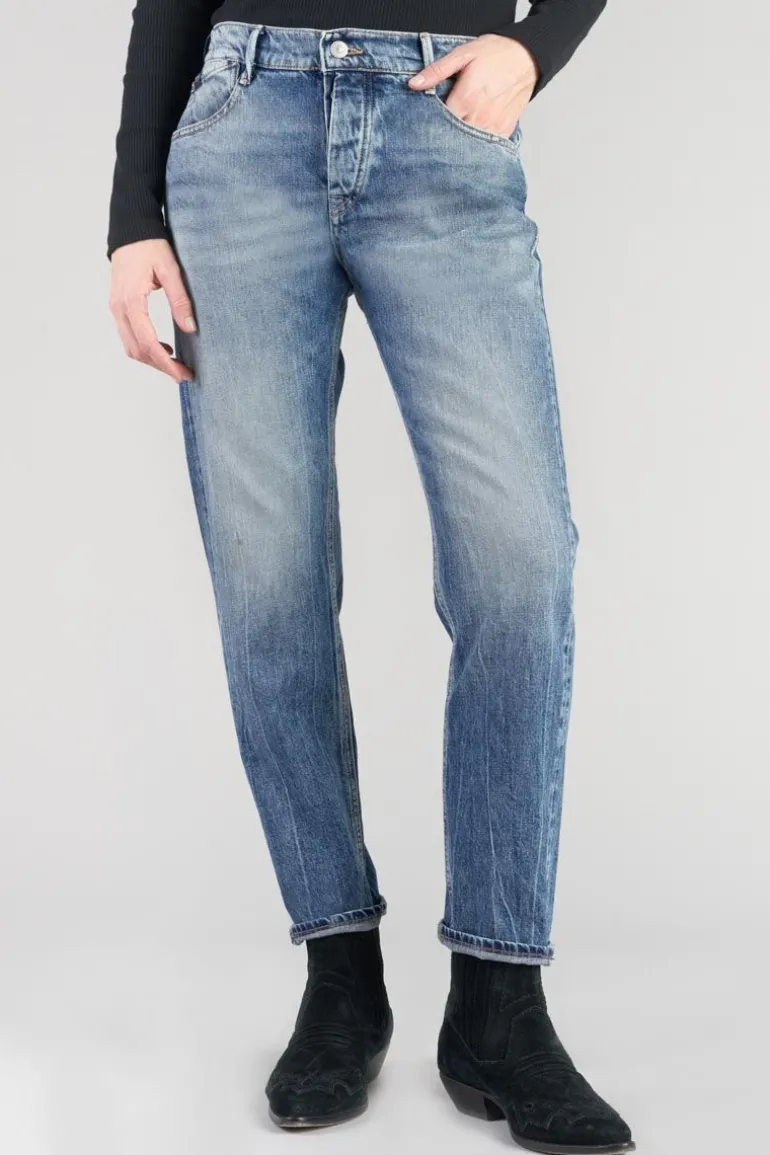 Le Temps des Cerises Basic 400/20 Mom Taille Haute 7/8Eme Jeans Bleu N°4-Femme Coupe Mom