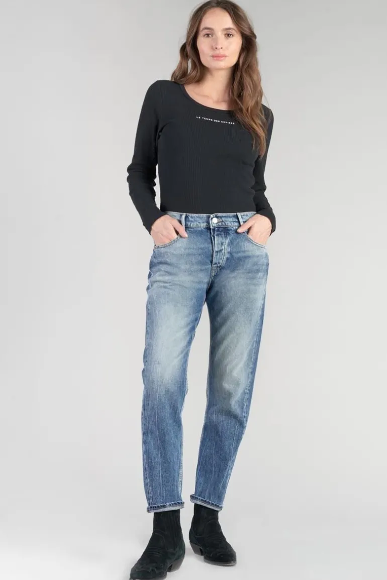 Le Temps des Cerises Basic 400/20 Mom Taille Haute 7/8Eme Jeans Bleu N°4-Femme Coupe Mom