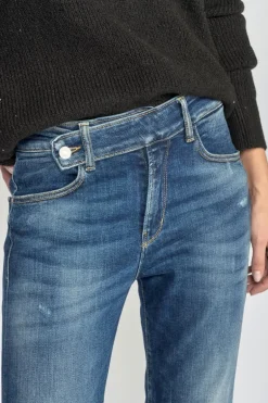 Le Temps des Cerises Basic 400/17 Mom Taille Haute 7/8Eme Jeans Destroy Bleu N°2-Femme Coupe Regular