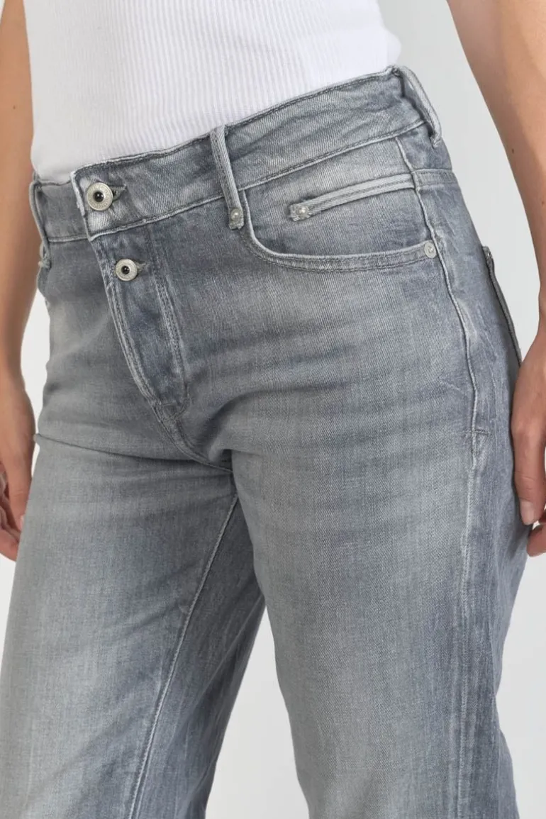 Le Temps des Cerises Basic 400/18 Mom Taille Haute 7/8Eme Jeans Gris N°3-Femme Coupe Regular