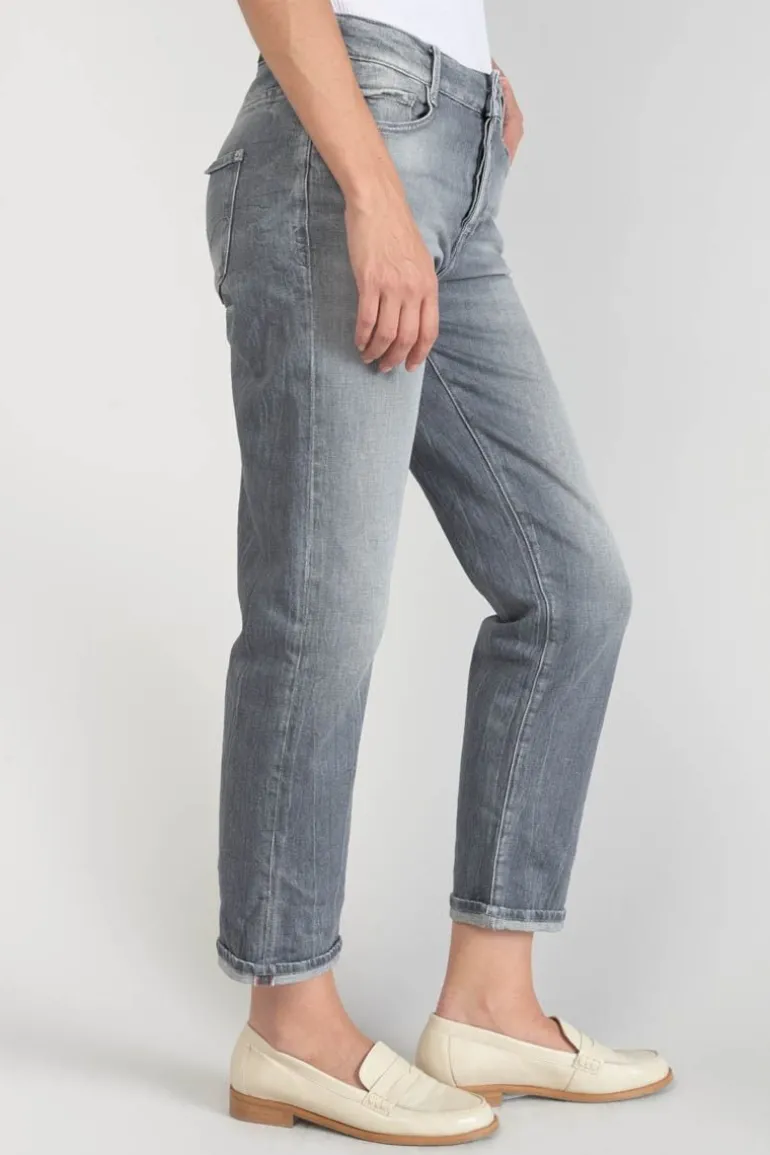 Le Temps des Cerises Basic 400/18 Mom Taille Haute 7/8Eme Jeans Gris N°3-Femme Coupe Regular