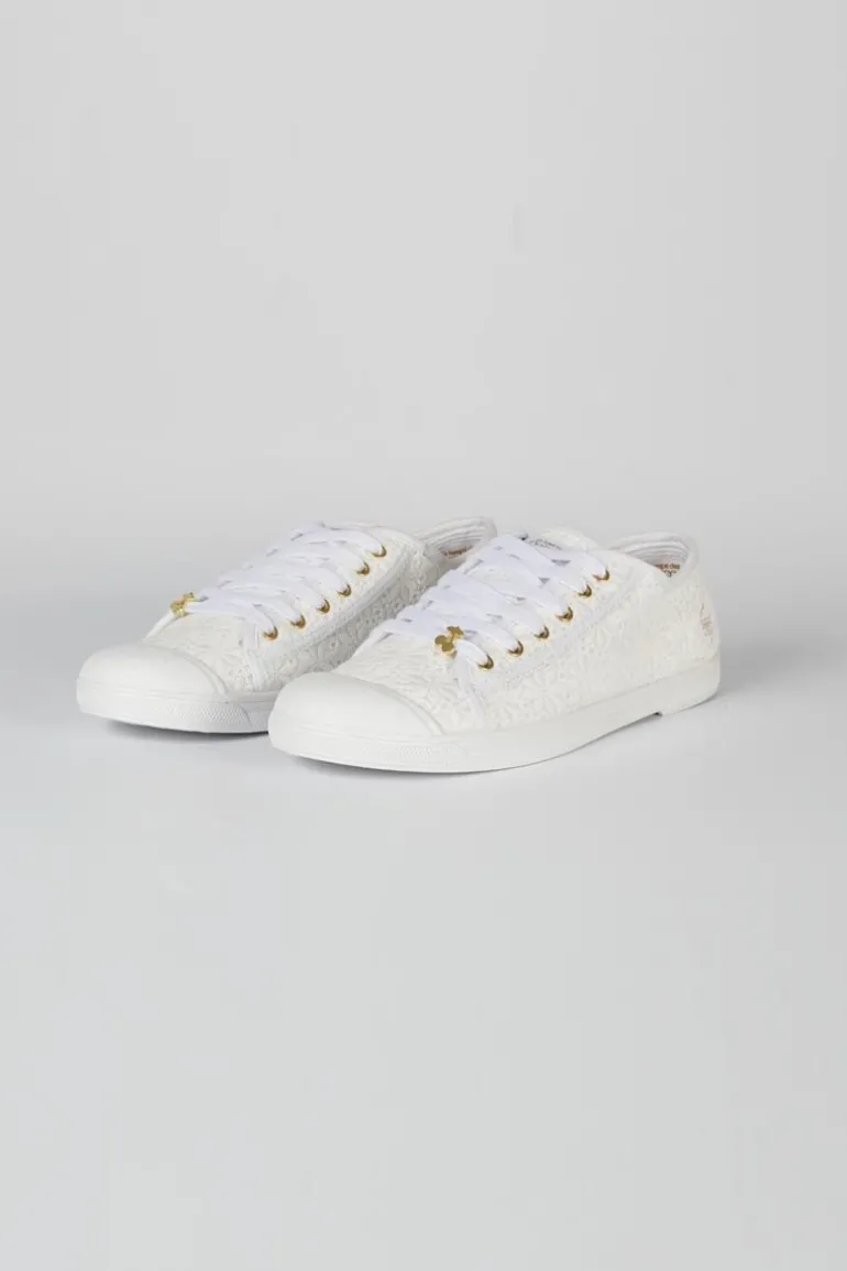 Le Temps des Cerises Baskets Basic A Dentelle Blanche-Femme Chaussures