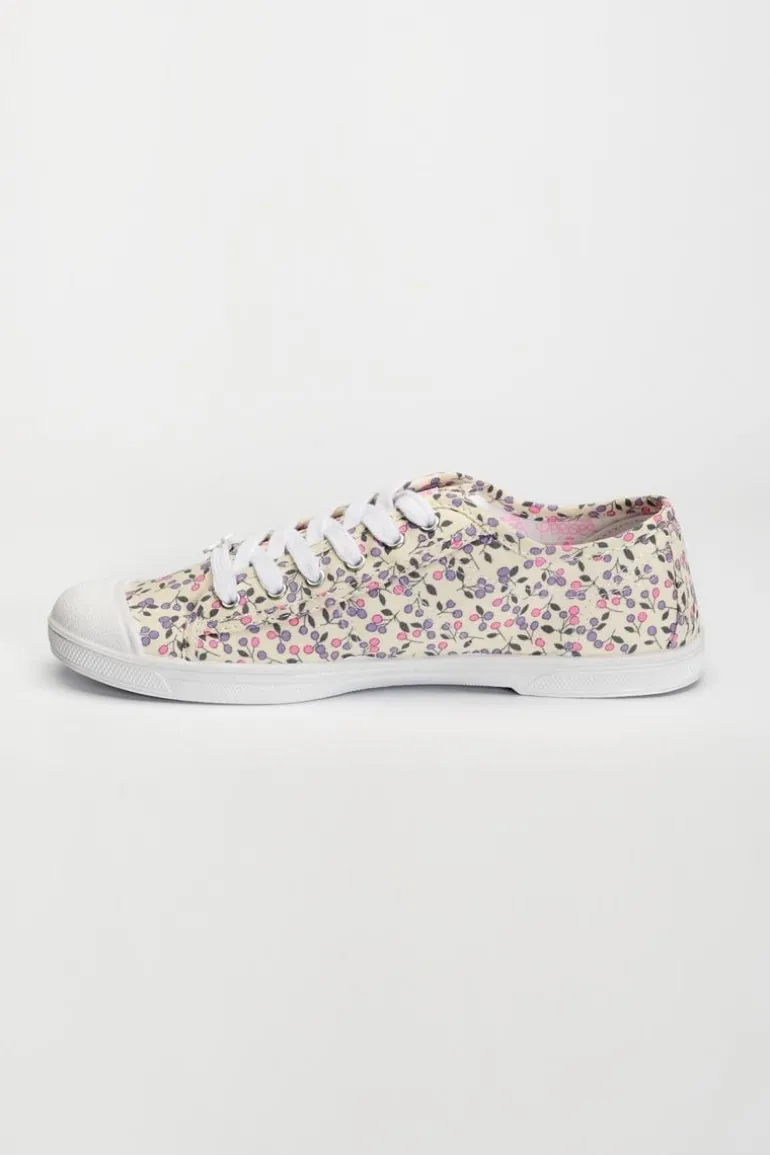 Le Temps des Cerises Baskets Basic A Motif Fleuri-Femme Chaussures