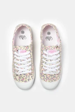 Le Temps des Cerises Baskets Basic A Motif Fleuri-Femme Chaussures