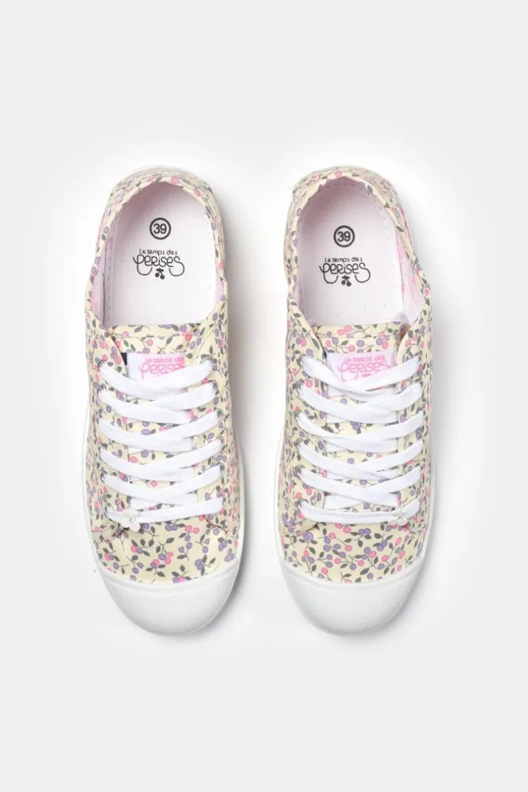 Le Temps des Cerises Baskets Basic A Motif Fleuri-Femme Chaussures