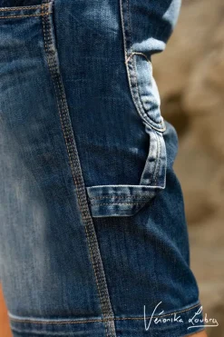 Le Temps des Cerises Bermuda Charpentier En Jeans Bleu By Veronika Loubry-Femme Jupes & Shorts