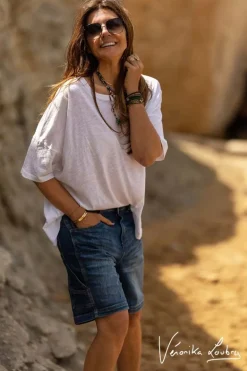 Le Temps des Cerises Bermuda Charpentier En Jeans Bleu By Veronika Loubry-Femme Jupes & Shorts