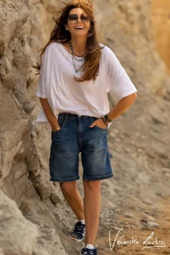 Le Temps des Cerises Bermuda Charpentier En Jeans Bleu By Veronika Loubry-Femme Jupes & Shorts