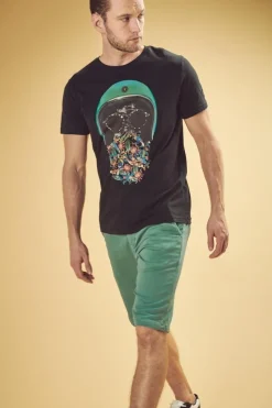 Le Temps des Cerises Bermuda Chino Jogg Swoop Vert D'Eau-Homme Shorts & Bermudas