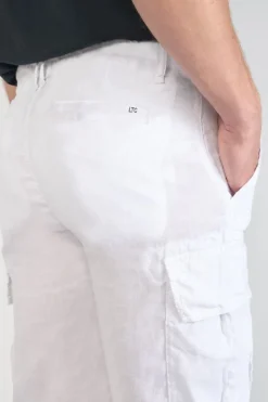 Le Temps des Cerises Bermuda En Lin Rocca Blanc-Homme Shorts & Bermudas