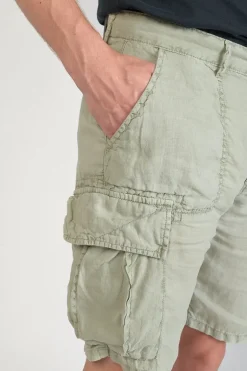 Le Temps des Cerises Bermuda En Lin Rocca Vert Amande-Homme Shorts & Bermudas