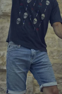 Le Temps des Cerises Bermuda Jogg Oc Bleu Delave-Homme Blue Jogg