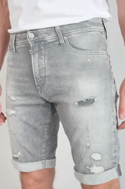 Le Temps des Cerises Bermuda Jogg Oc Gris Delave Destroy-Homme Blue Jogg