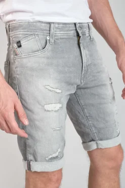 Le Temps des Cerises Bermuda Jogg Oc Gris Delave Destroy-Homme Blue Jogg