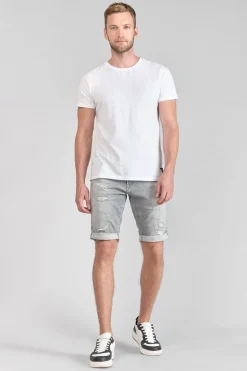 Le Temps des Cerises Bermuda Jogg Oc Gris Delave Destroy-Homme Blue Jogg