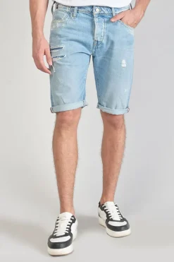 Le Temps des Cerises Bermuda Laredo En Jeans Bleu Clair Delave Destroy-Homme Bermudas
