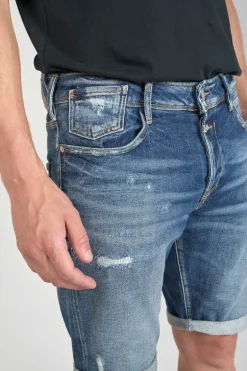Le Temps des Cerises Bermuda Laredo En Jeans Bleu Fonce Destroy-Homme Bermudas
