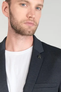 Le Temps des Cerises Blazer Cinel Noir Chine Bleu-Homme Vestes & Manteaux