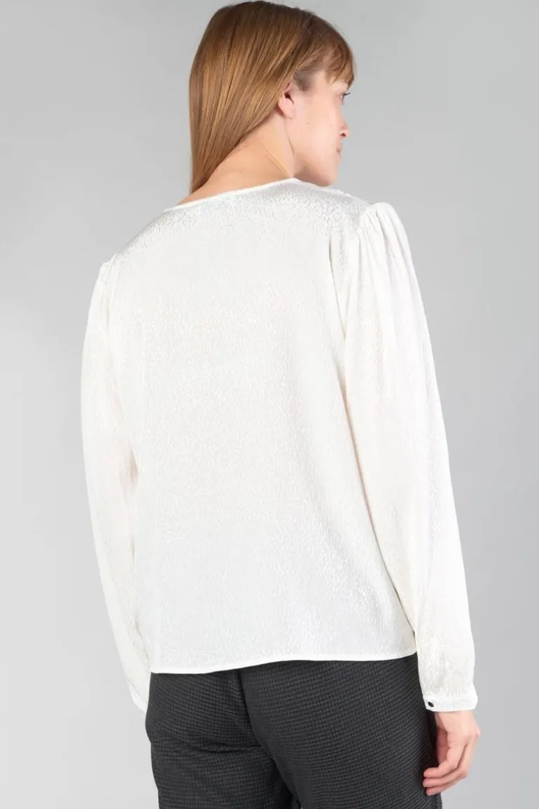Le Temps des Cerises Blouse Frano En Jacquard Creme-Femme Tops