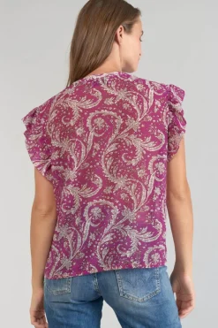 Le Temps des Cerises Blouse Suri Violine A Motif Cachemire-Femme Tops