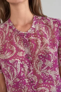 Le Temps des Cerises Blouse Suri Violine A Motif Cachemire-Femme Tops