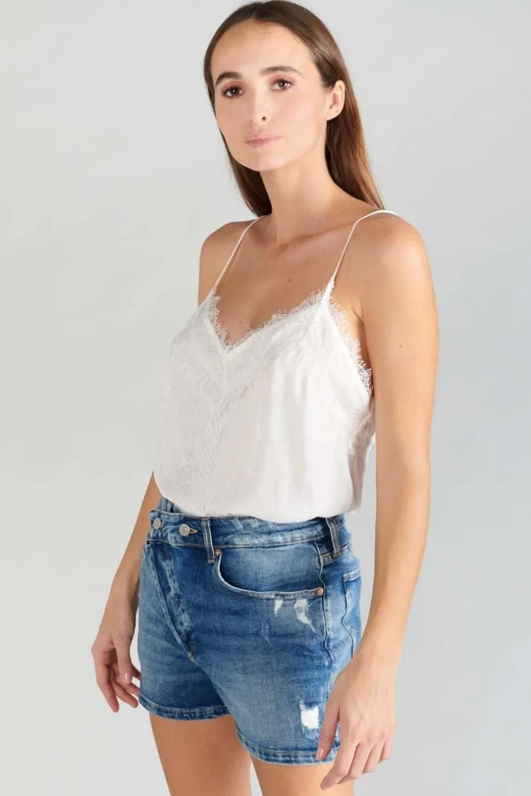 Le Temps des Cerises Body Caraco Luiss En Jacquard Ecru-Femme Tops
