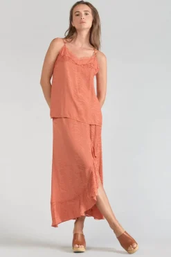 Le Temps des Cerises Caraco Ayek En Jacquard Orange Corail-Femme Tops