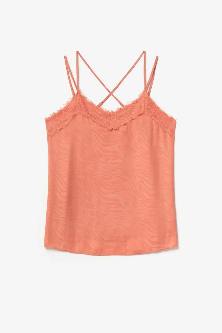 Le Temps des Cerises Caraco Ayek En Jacquard Orange Corail-Femme Tops