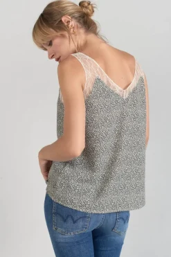 Le Temps des Cerises Caraco Lucine A Motif Et Noir-Femme Tops