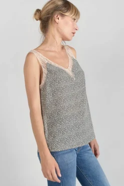 Le Temps des Cerises Caraco Lucine A Motif Et Noir-Femme Tops