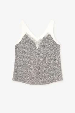 Le Temps des Cerises Caraco Lucine A Motif Et Noir-Femme Tops