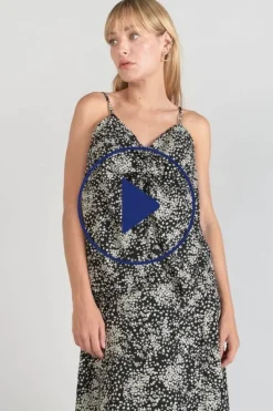 Le Temps des Cerises Caraco Veronic A Motif Fleuri Noir Et Blanc-Femme Tops