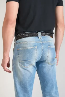 Le Temps des Cerises Ceinture Brazol En Cuir Noir Tresse-Homme Ceintures