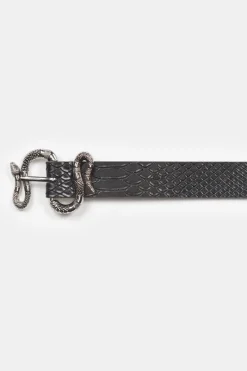 Le Temps des Cerises Ceinture Haouz A Motif Python Noir-Femme Ceintures