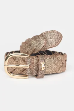 Le Temps des Cerises Ceinture Kebir Bronze Tressee-Femme Ceintures