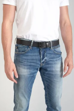 Le Temps des Cerises Ceinture Komel En Cuir Noir-Homme Ceintures