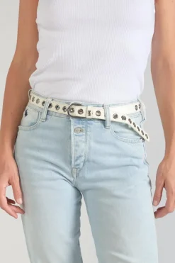 Le Temps des Cerises Ceinture Taouna En Cuir Blanc-Femme Ceintures