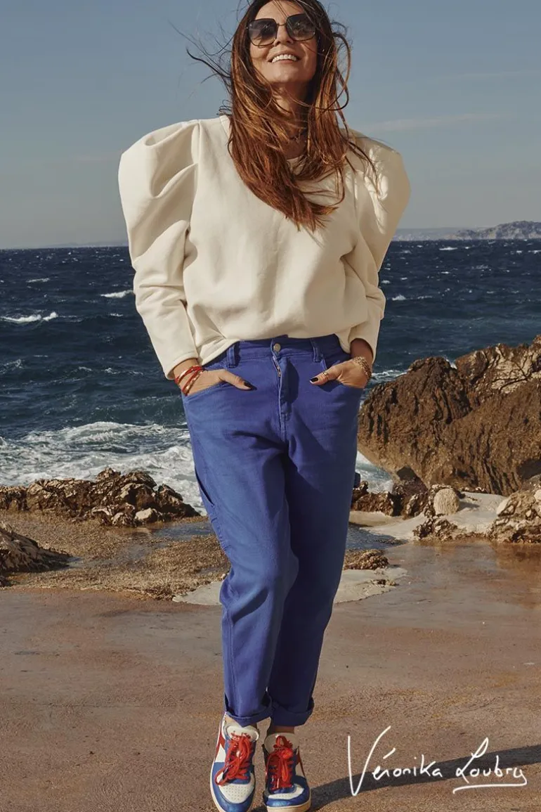 Le Temps des Cerises Charpentier Boyfit By Veronika Loubry Jeans Bleu-Femme Coupe Boyfit