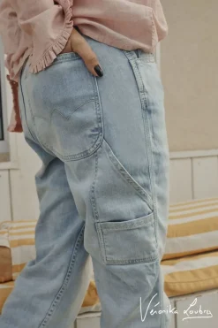 Le Temps des Cerises Charpentier Boyfit By Veronika Loubry Jeans Bleu N°5-Femme Coupe Boyfit