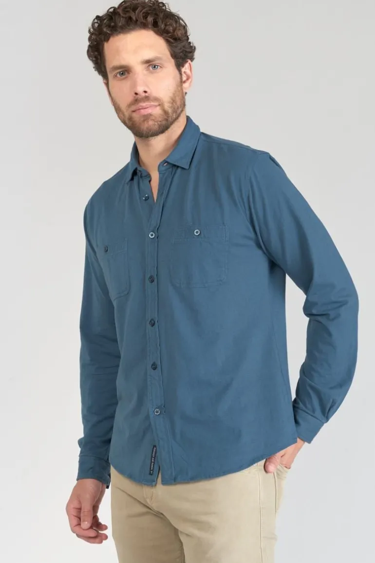 Le Temps des Cerises Chemise Adol Bleu Petrole-Homme Chemises