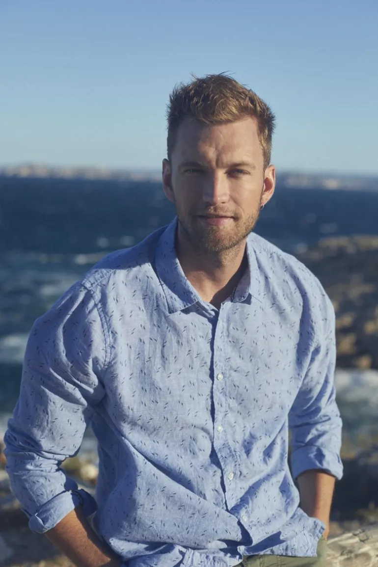 Le Temps des Cerises Chemise Arpe En Lin Melange Bleu Ciel-Homme Chemises