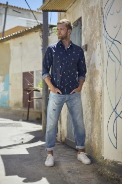 Le Temps des Cerises Chemise Birdy A Motif Oiseaux-Homme Chemises