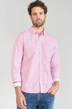 Le Temps des Cerises Chemise Brotel Rose A Motif Fleuri-Homme Chemises