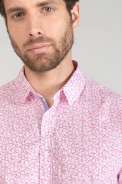 Le Temps des Cerises Chemise Brotel Rose A Motif Fleuri-Homme Chemises